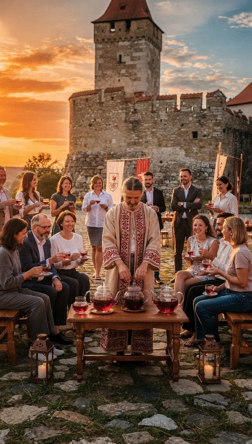 Detailný pohľad na červený nálev ibiškusového čaju v sklenenej nádobe