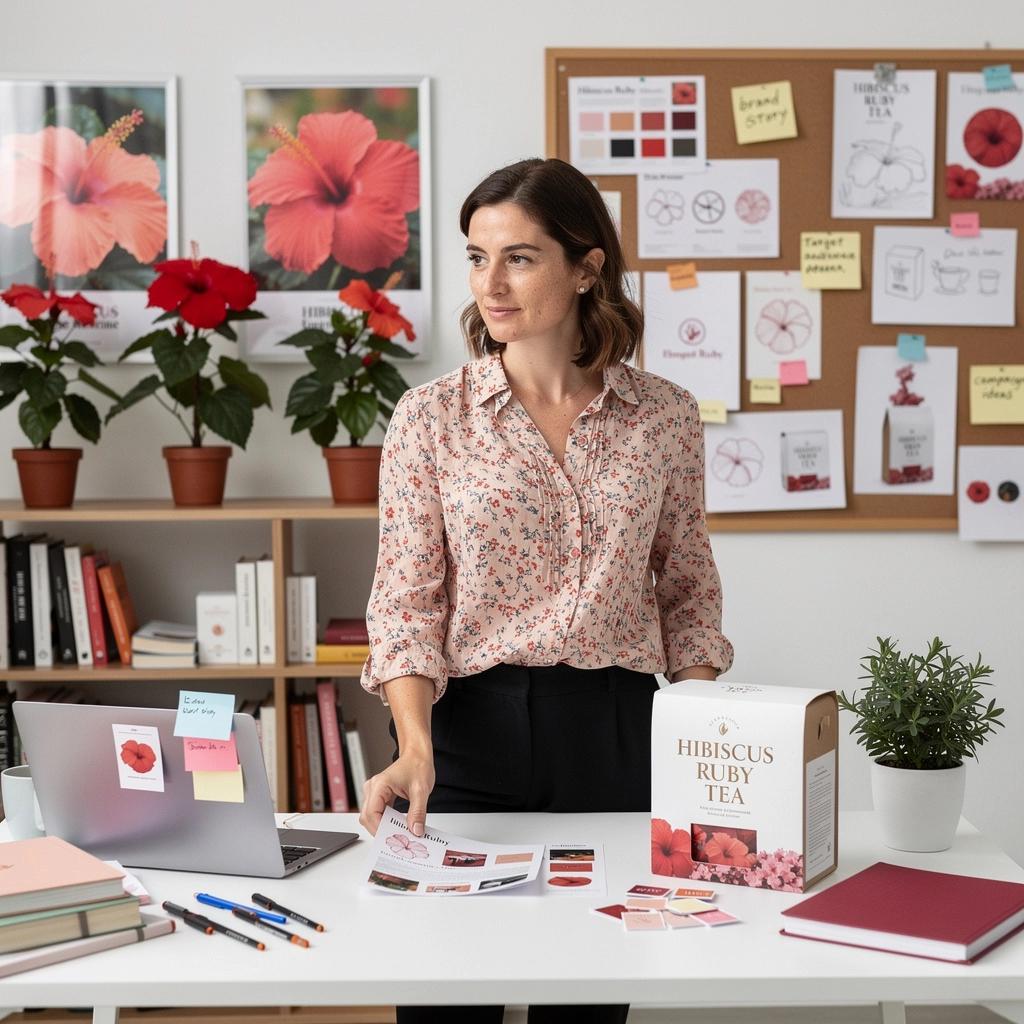 Kreatívne servírovanie čaju z hibiskusu v rustikálnom hrnčeku.